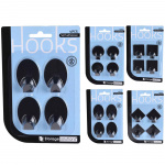 Selvheftende Kroker 4-pakning Svart