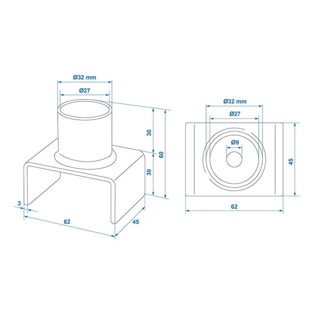 ProPlus-adapter for hydraulisk domkraft U-form i gruppen Campingvogn & Bobilt / Chassis / Annet hos Campmarket (76729)