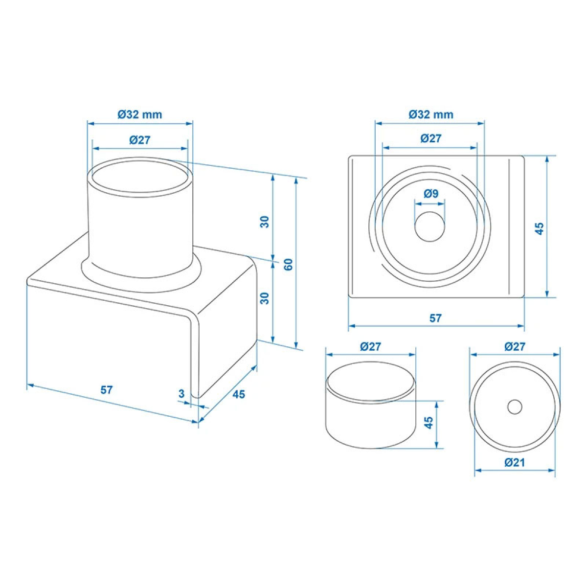 ProPlus-adapter for hydraulisk domkraft L-form i gruppen Campingvogn & Bobilt / Chassis / Annet hos Campmarket (76730)