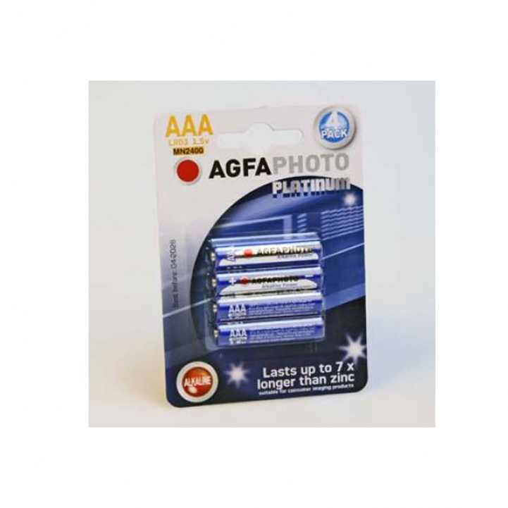 Batteri AAA 1,5v 4-Pack Agfa/Alkalisk i gruppen Campingvogn & Bobilt / Elektronikk / Batterier & Omformere / Batterier hos Campmarket (77369)