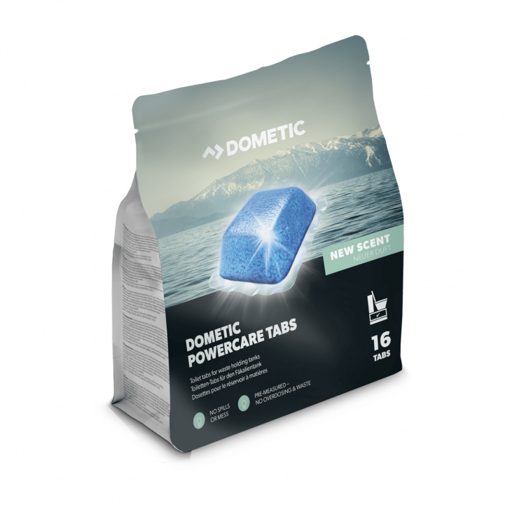 Dometic Power Care Tabs 16 stk i gruppen Vann & Sanitær / Kjemi & Tilbehør / Toalett/Tank-rengjøring & Tilbehør hos Campmarket (77589)