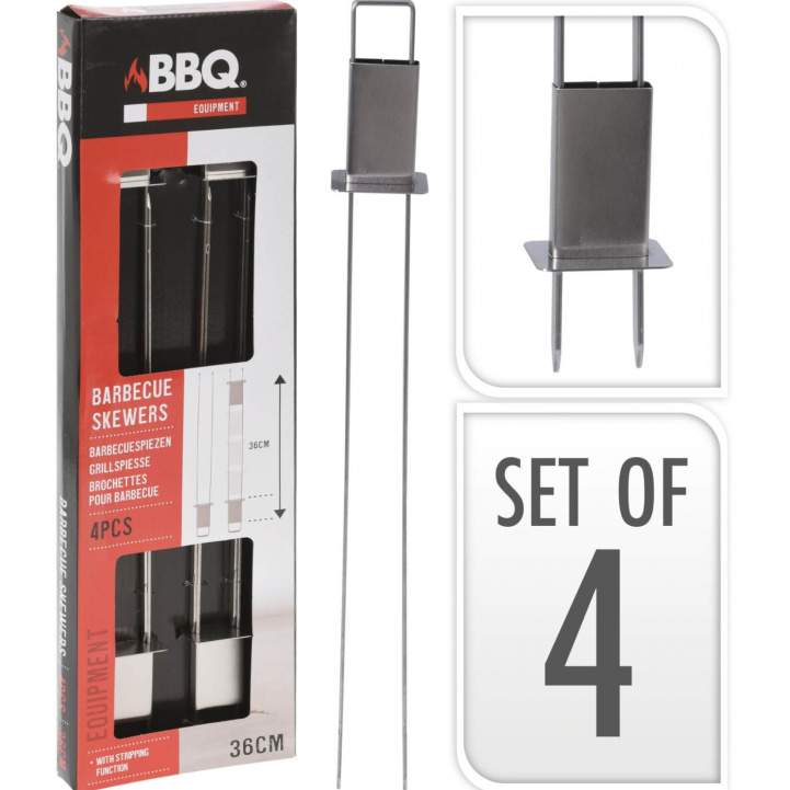 Grillspyd med Avtagere 4-pakning i gruppen Husholdning & Kjøkken / Griller / Grilltilbehør hos Campmarket (77996)