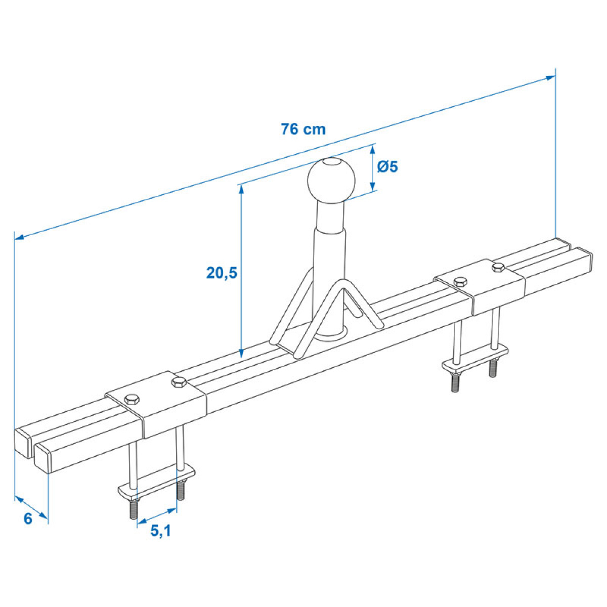 ProPlus Campingvognadapter for sykkelstativ i gruppen Campingvogn & Bobilt / Chassis / Sykkelstativ / Dragbalk hos Campmarket (78337)