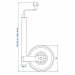 ProPlus Støttehjul 48 mm Plastfelg Med Luftdekk 260x85 mm