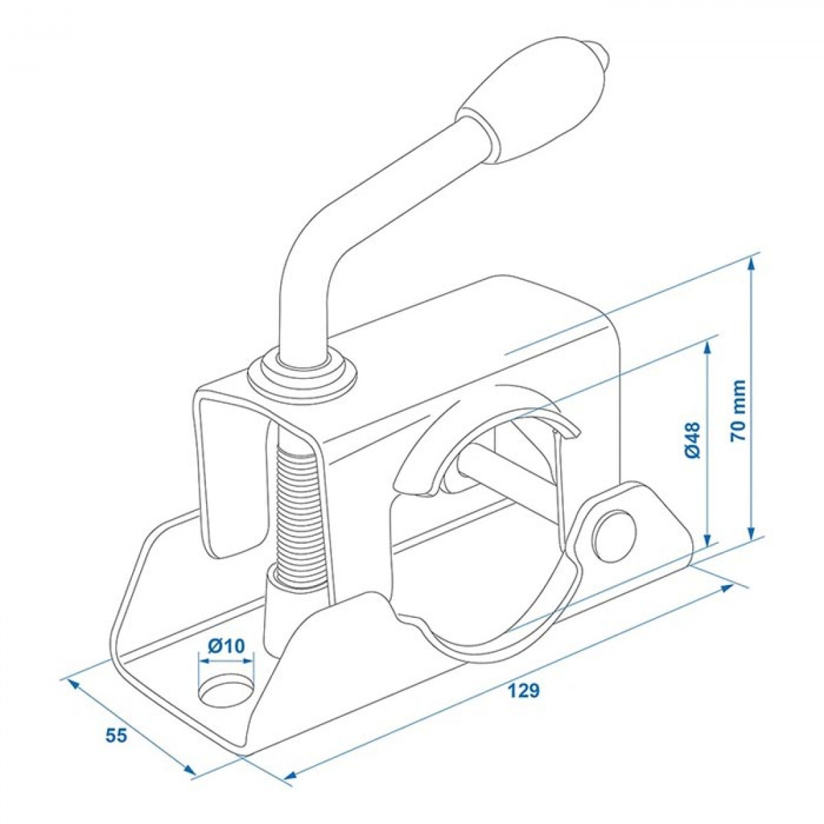 ProPlus Klemme 48 mm Klemfeste For Støttehjul i gruppen Campingvogn & Bobilt / Chassis / Støttehjul hos Campmarket (78346)