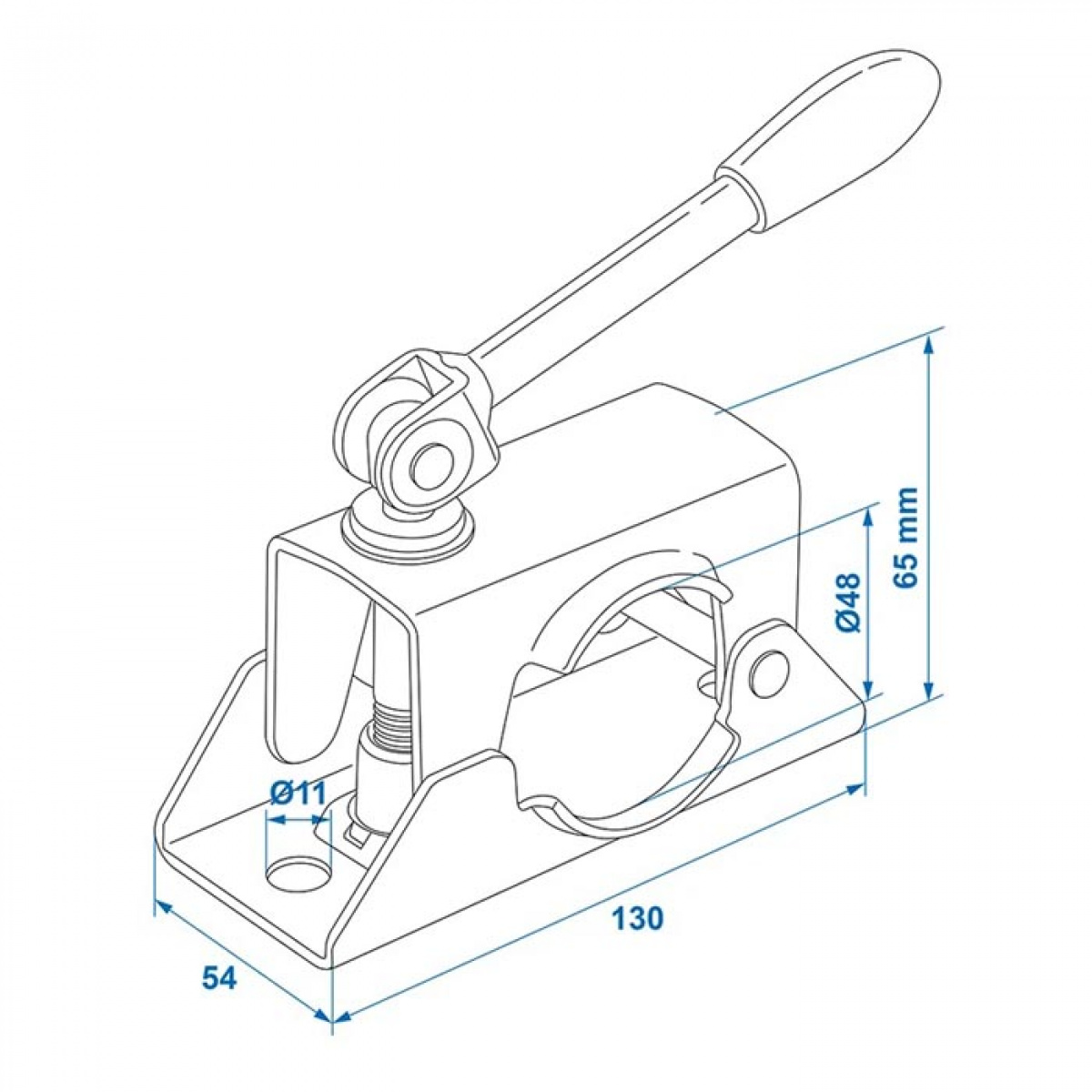 ProPlus Klemme 48 mm Klemfeste Støttehjul Sammenleggbart Håndtak i gruppen Campingvogn & Bobilt / Chassis / Støttehjul hos Campmarket (78347)