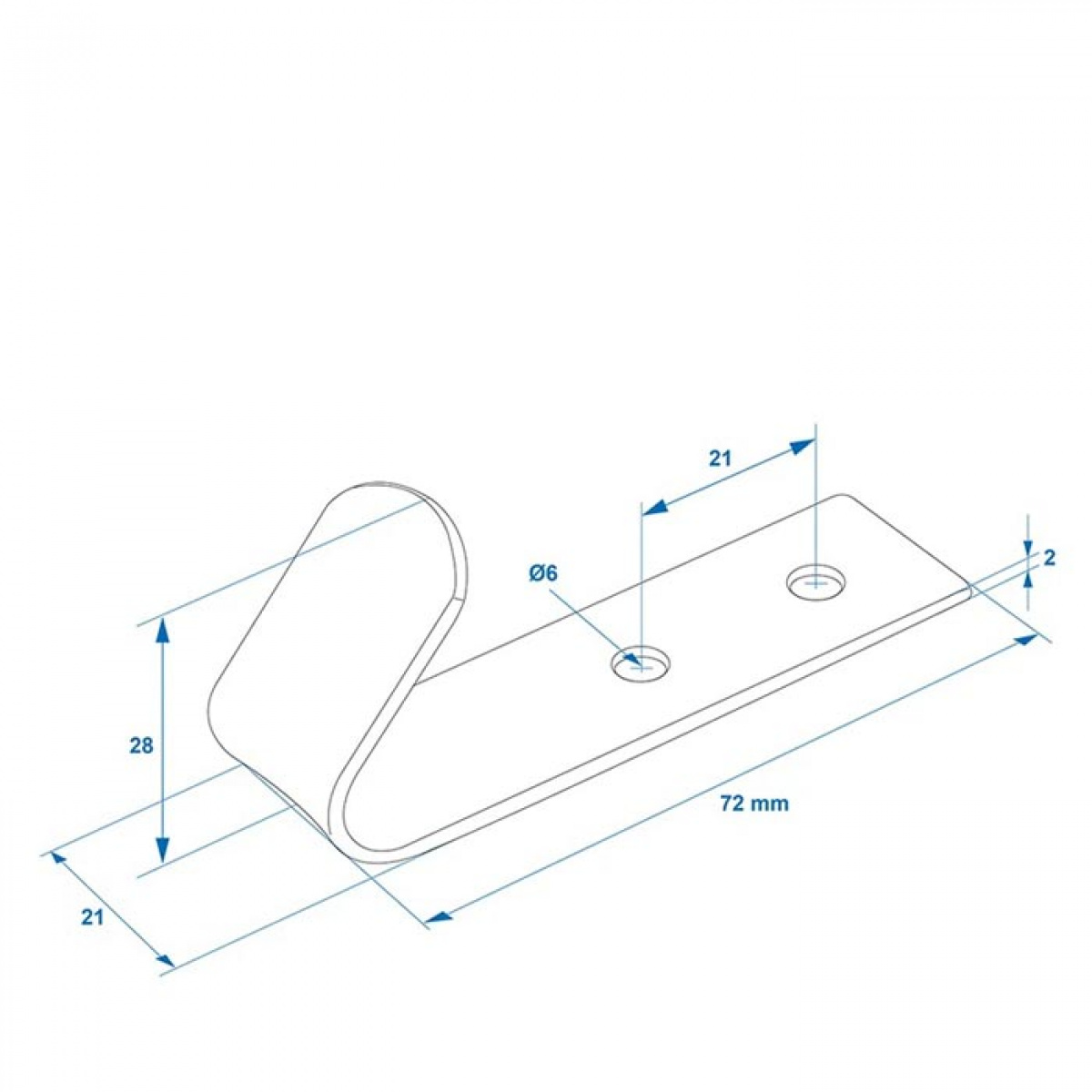 ProPlus Skruvmetallkrok 72x21x2 mm i gruppen Annet / For Bilen hos Campmarket (78354)