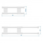 ProPlus Dobbel Justerbar 25,5-43 cm Hvit