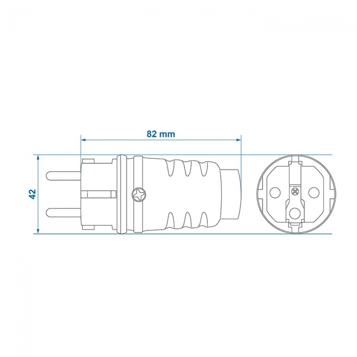 ProPlus Hanplugg Schuko i gruppen Campingvogn & Bobilt / Elektronikk / Tilkoblingskabler hos Campmarket (78401)