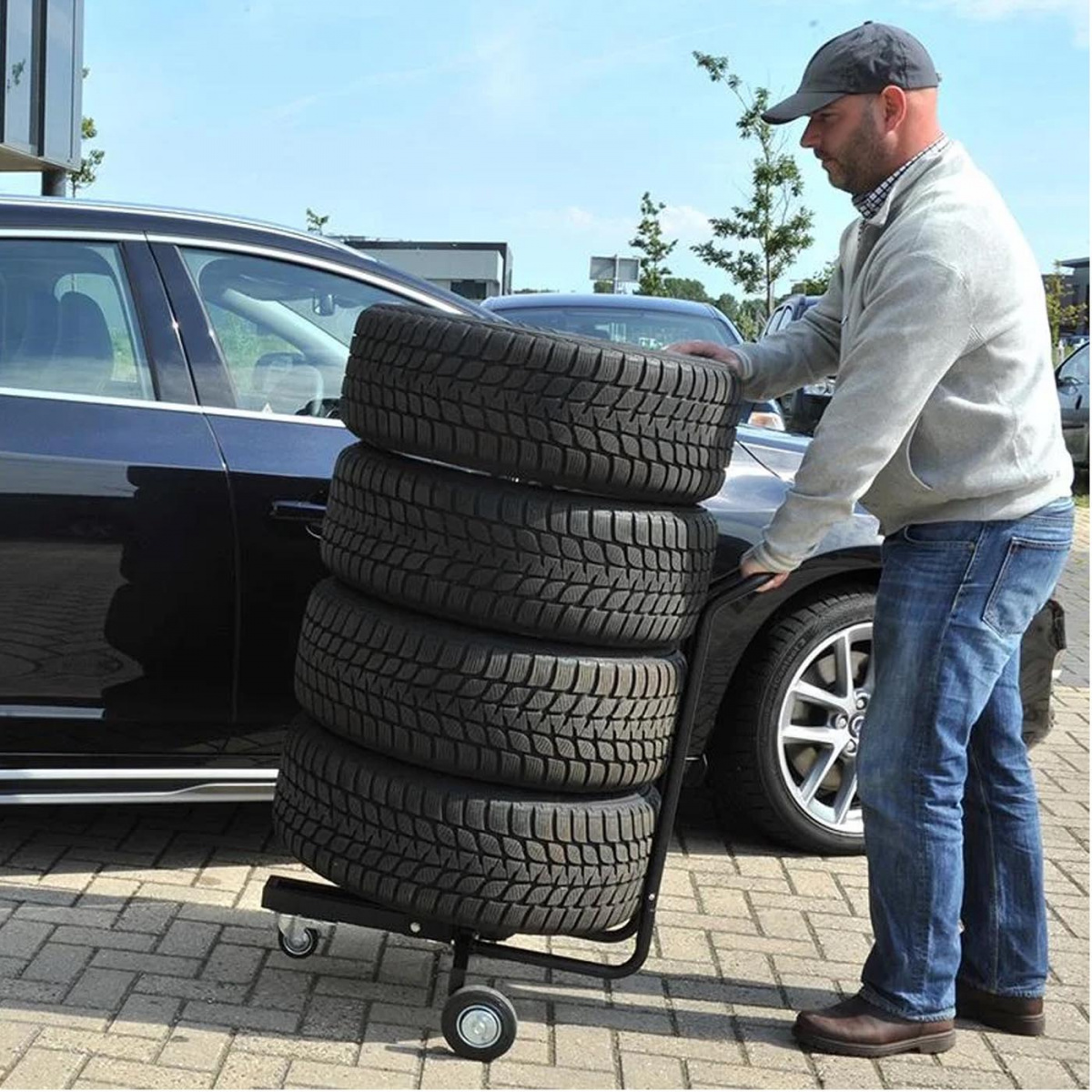 ProPlus Dekkstativ Flyttbart Med Håndtak For 4 Dekk i gruppen Annet / For Bilen hos Campmarket (78402)