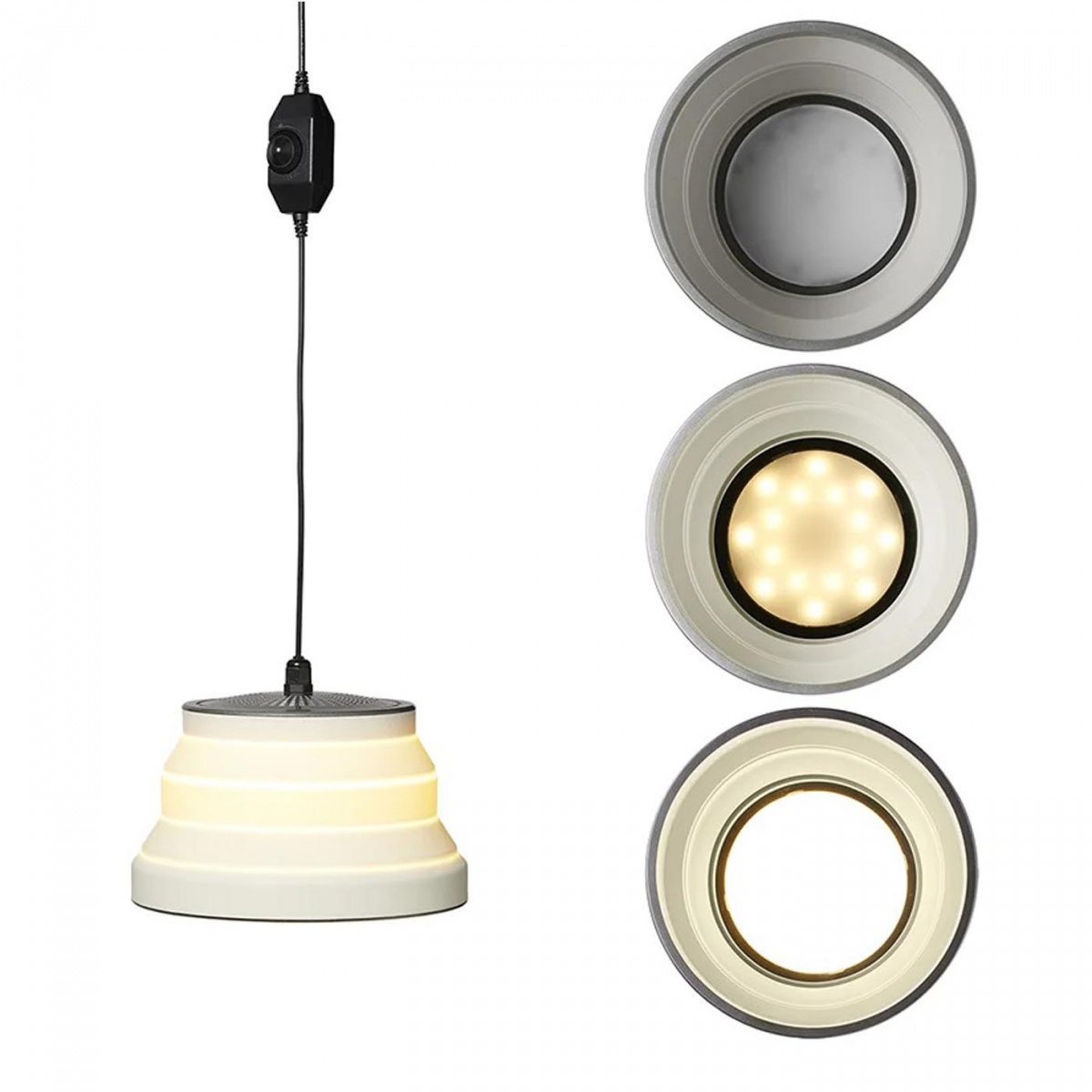 ProPlus Hengende LED-lampe Sammenleggbar Silikon Hvit i gruppen Hjem & Innredning / Belysning & Lykter hos Campmarket (78407)