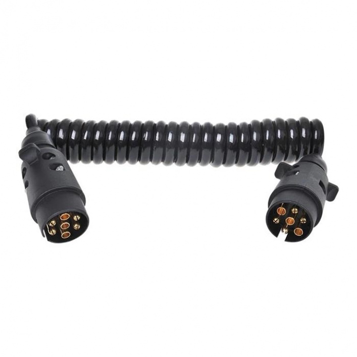 ProPlus Spiral kabel 3m med 2x 7-pins kontakt PVC i gruppen Campingvogn & Bobilt / Chassis / Flyttehjelp/Koblingshjelp / Tilhengerkontakter hos Campmarket (78455)