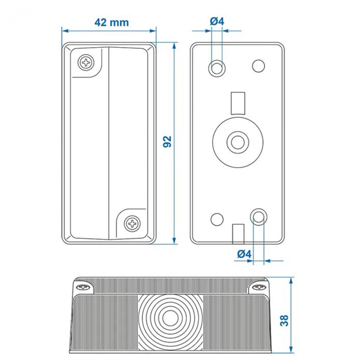 ProPlus Breddemarkeringslykt 92x42 mm Rød/hvit i gruppen Campingvogn & Bobilt / Elektronikk / Trafikk & Utvendig belysning / Breddemarkeringslys hos Campmarket (78464)