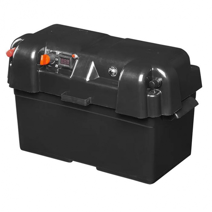 ProPlus Batteriboks 35x18x20 cm 2xUSB-utgang 1x 12V-utgang - Voltmåler i gruppen Campingvogn & Bobilt / Elektronikk / Batterier & Omformere hos Campmarket (78466)