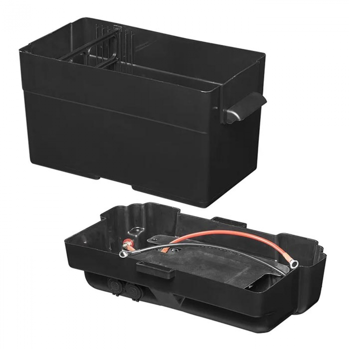 ProPlus Batteriboks 35x18x20 cm 2xUSB-utgang 1x 12V-utgang - Voltmåler i gruppen Campingvogn & Bobilt / Elektronikk / Batterier & Omformere hos Campmarket (78466)
