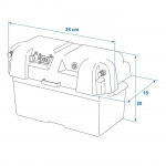 ProPlus Batteriboks 35x18x20 cm 2xUSB-utgang 1x 12V-utgang - Voltmåler