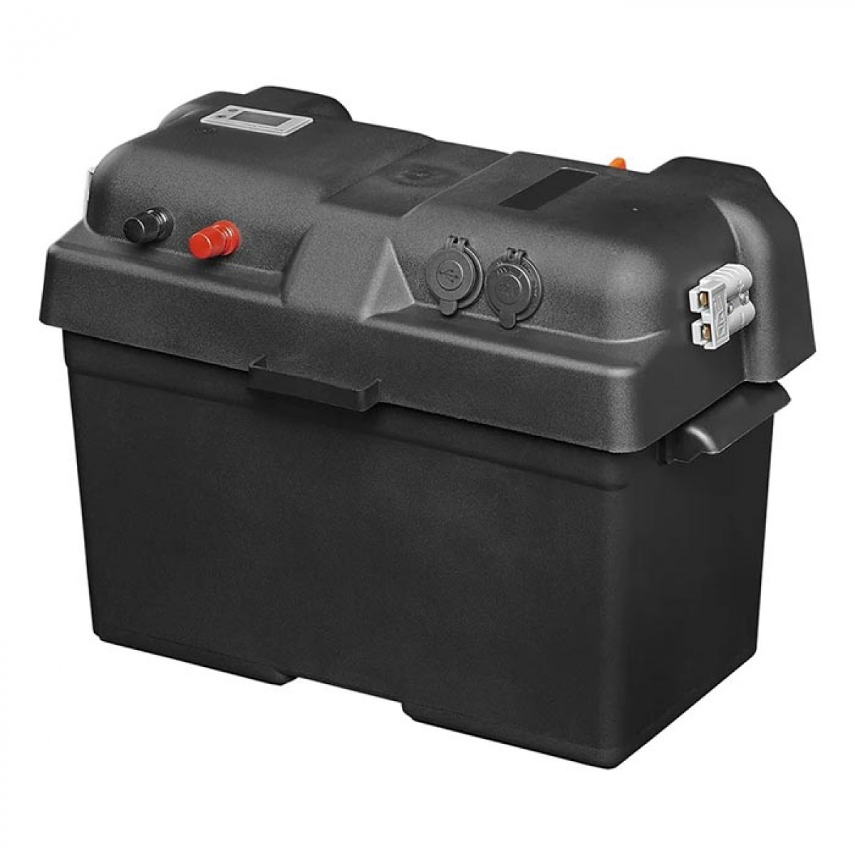 ProPlus Batteriboks 35x18x23cm 2xUSB uttak 1x 12V uttak - Voltmåler i gruppen Campingvogn & Bobilt / Elektronikk / Batterier & Omformere hos Campmarket (78467)