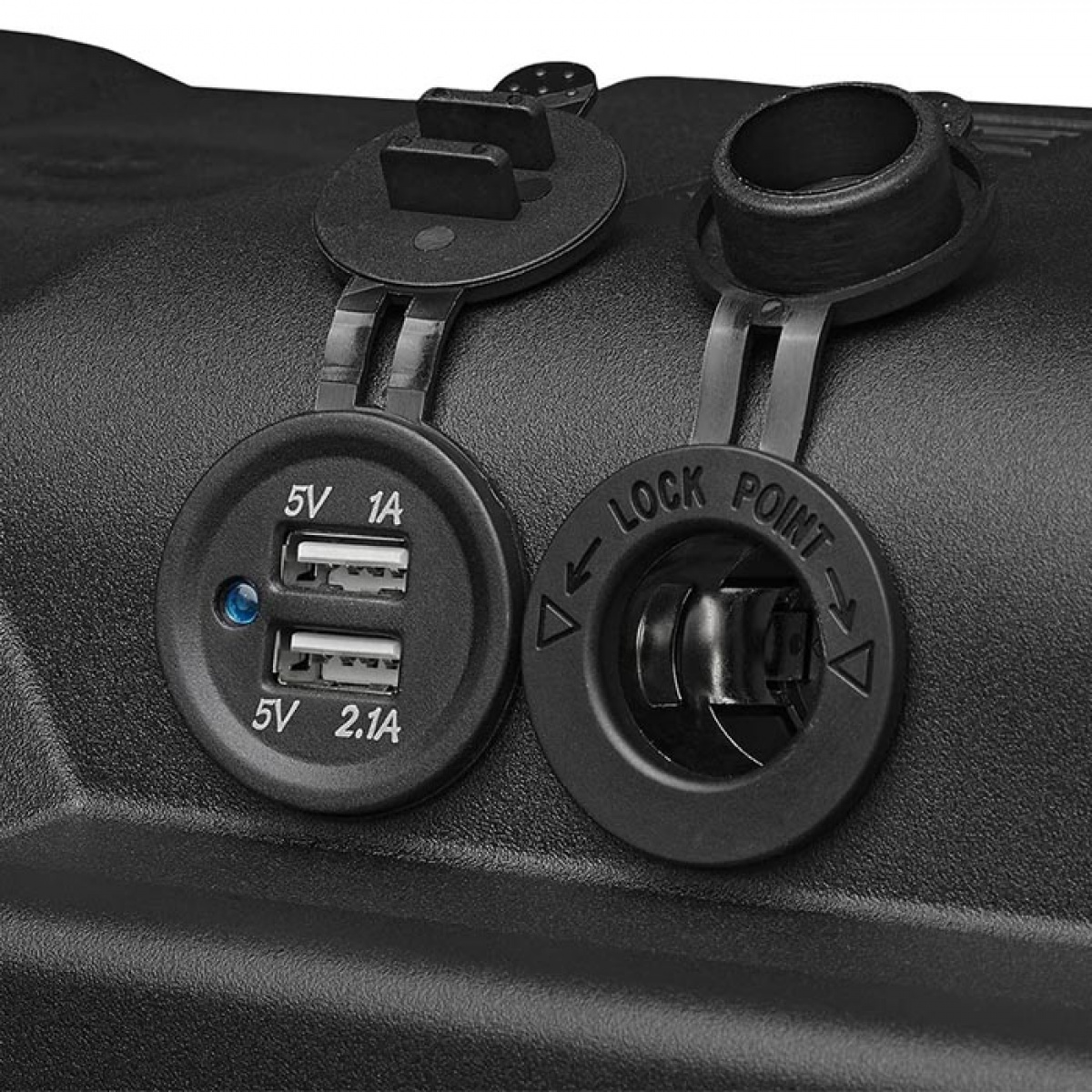 ProPlus Batteriboks 35x18x23cm 2xUSB uttak 1x 12V uttak - Voltmåler i gruppen Campingvogn & Bobilt / Elektronikk / Batterier & Omformere hos Campmarket (78467)