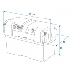 ProPlus Batteriboks 35x18x23cm 2xUSB uttak 1x 12V uttak - Voltmåler