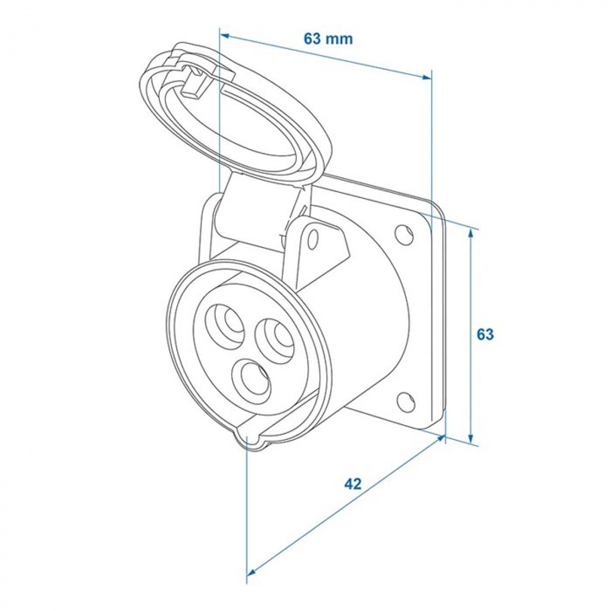 ProPlus CEE-utgang kort overflatemontert i gruppen Campingvogn & Bobilt / Elektronikk / Strømbryter & In/Utgang / Elingang & Tilkobling hos Campmarket (78482)