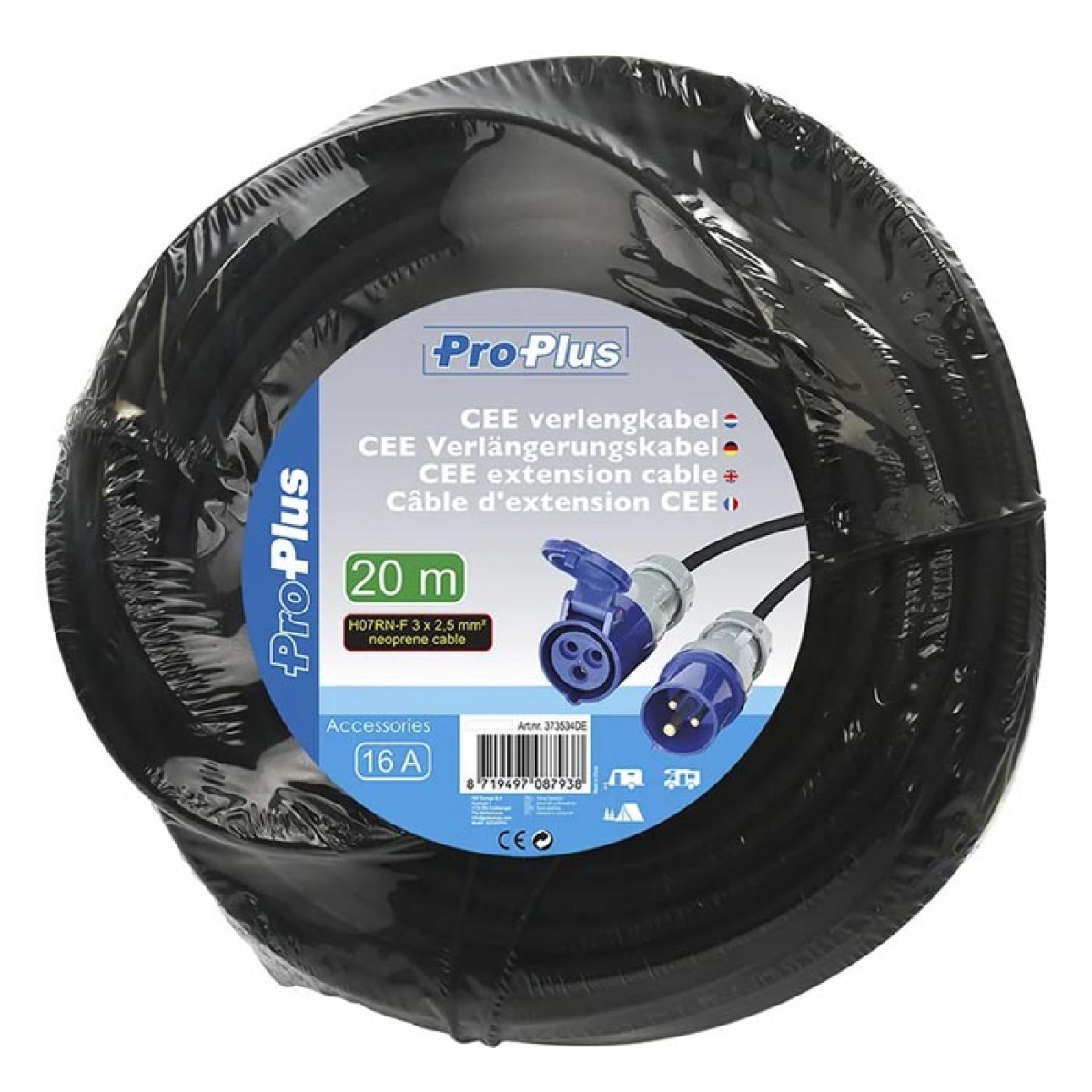 ProPlus CEE Tilkoblingskabel 20 m i gruppen Campingvogn & Bobilt / Elektronikk / Tilkoblingskabler hos Campmarket (78495)