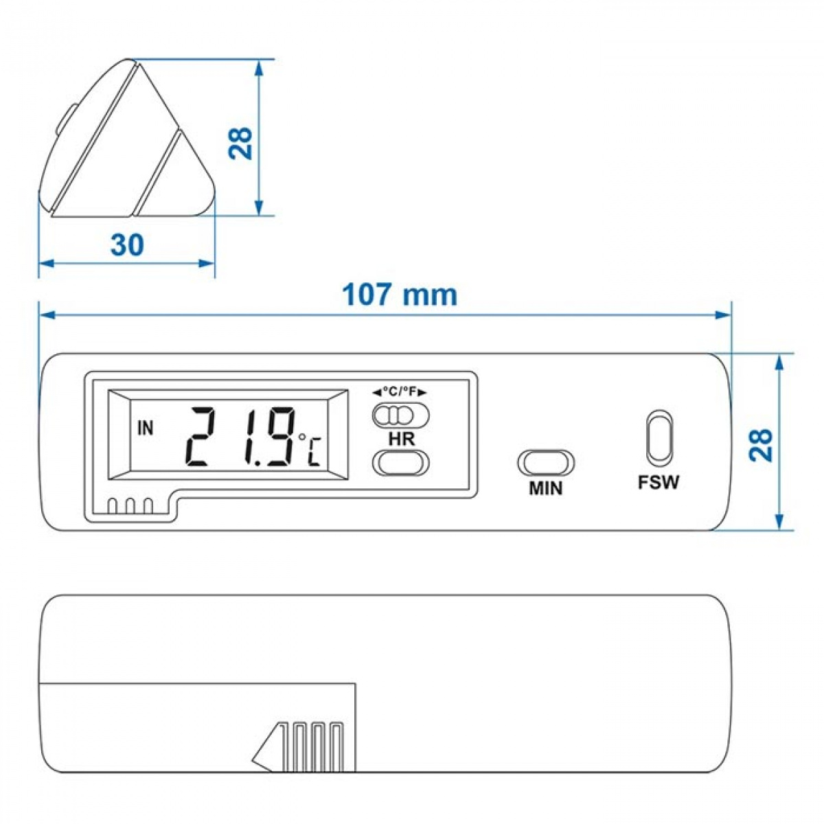 ProPlus Innendørs-/utendørstermometer modell 2 i gruppen Campingvogn & Bobilt / Varme, Kulde & Ventilasjon hos Campmarket (78515)