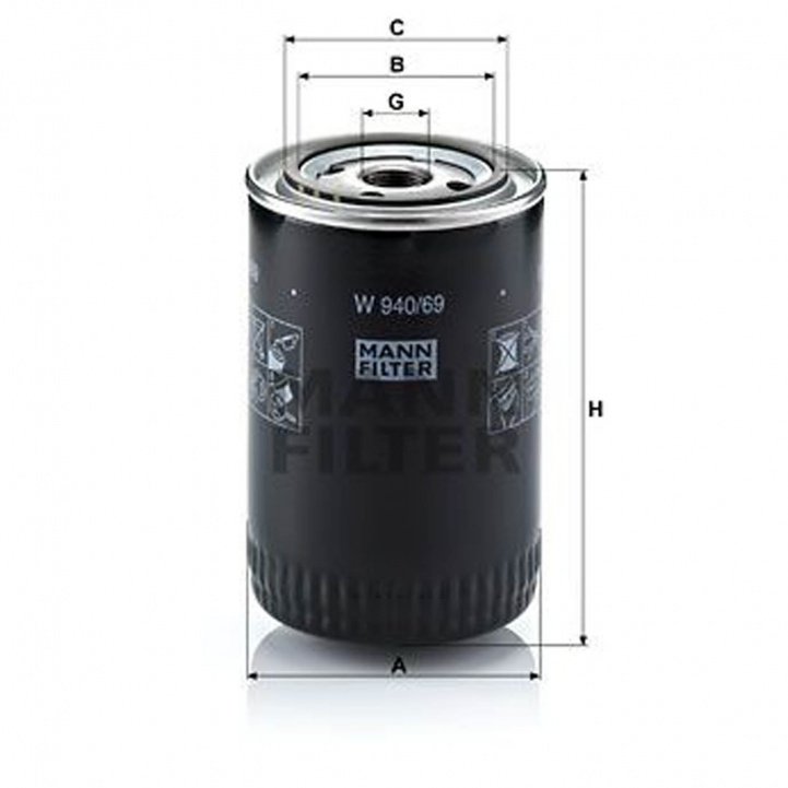 Oljefilter W940/69 Iveco i gruppen Campingvogn & Bobilt / Karosseri / Oljer & tilbehør hos Campmarket (78641)