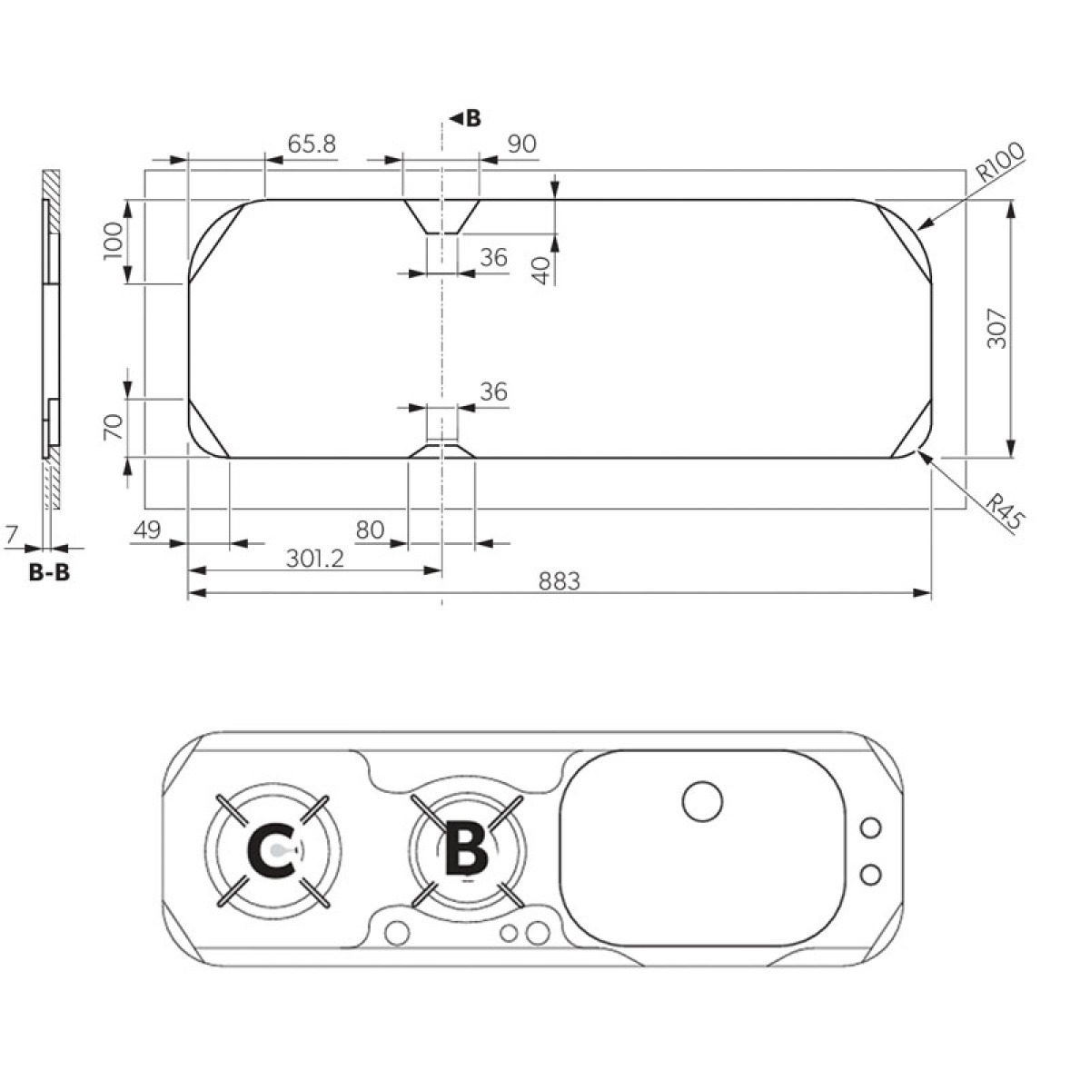 Dometic Kokeplate HSG 2370 R i gruppen Husholdning & Kjøkken / Kjøkkenvasker & Kokeplater hos Campmarket (78900)
