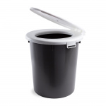 Toalettbøtte 35L Hvit/Grå