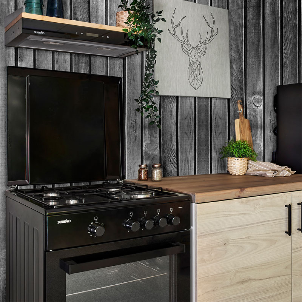 Sunwind Gasskomfyr Chef 60 cm i gruppen Husholdning & Kjøkken / Kjøkkenapparater / Ovn/Komfyr hos Campmarket (79350)