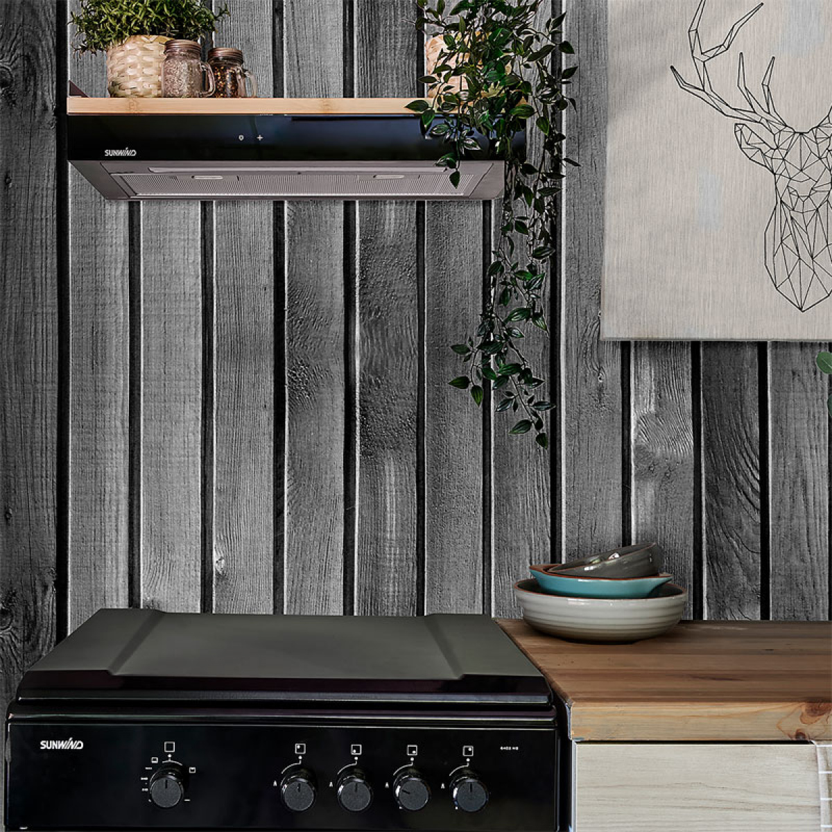 Sunwind Gasskomfyr Chef 60 cm i gruppen Husholdning & Kjøkken / Kjøkkenapparater / Ovn/Komfyr hos Campmarket (79350)