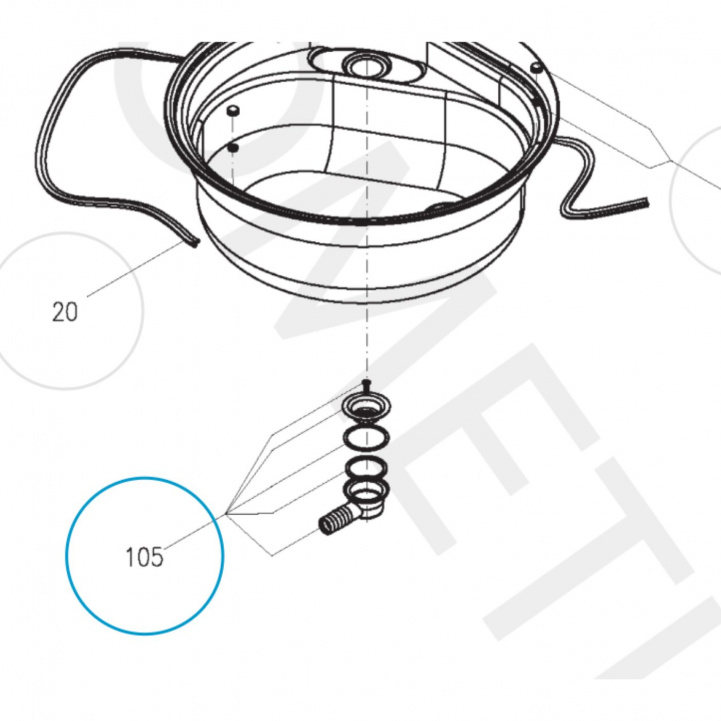 Dometic Avløpsbeslag Til Servant CE2000 i gruppen Vann & Sanitær / Vann / Vask & Dusjkar / Avløpsbeslag hos Campmarket (79753)