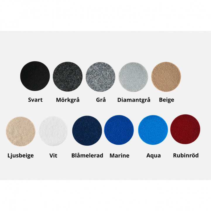 Filtmatterondeller 11 x 11 cm. 11 forskjellige farger pakket i ferdig pose i gruppen Campingvogn & Bobilt / Van & Plåtbiter / Byggematerialer Van hos Campmarket (80558)