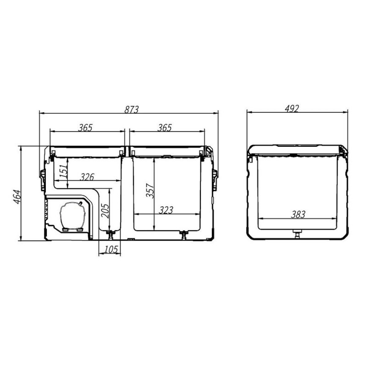 Smart Living Kompressorkjøleboks Cool 75L Uten Batteri i gruppen Campingvogn & Bobilt / Varme, Kulde & Ventilasjon / Kjøleskap & Kjølebokser / Kjølebokser hos Campmarket (80581)