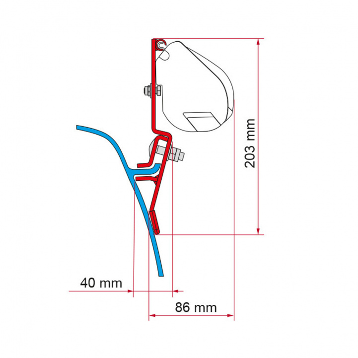 Fiamma Adapter F35 VW T3 i gruppen Campingvogn & Bobilt / Van & Plåtbiter / Markiser / Markiseadaptere / Fiamma / F35/F40-øvrige Kjøretøy hos Campmarket (80619)