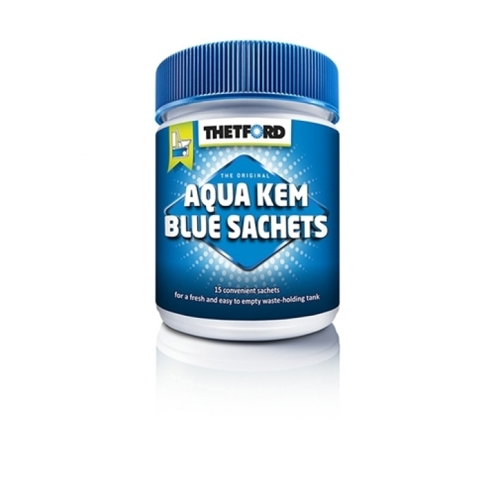 Aqua Kem Blue Sachets 15 Porsjonsposer i gruppen Vann & Sanitær / Kjemi & Tilbehør / Toalett/Tank-rengjøring & Tilbehør hos Campmarket (80844)