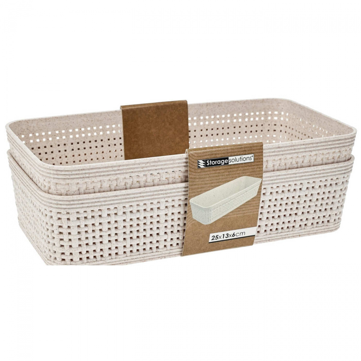 Oppbevaringskurv 25x13 cm 2-pakning i gruppen Hjem & Innredning / Oppbevaring hos Campmarket (80925)