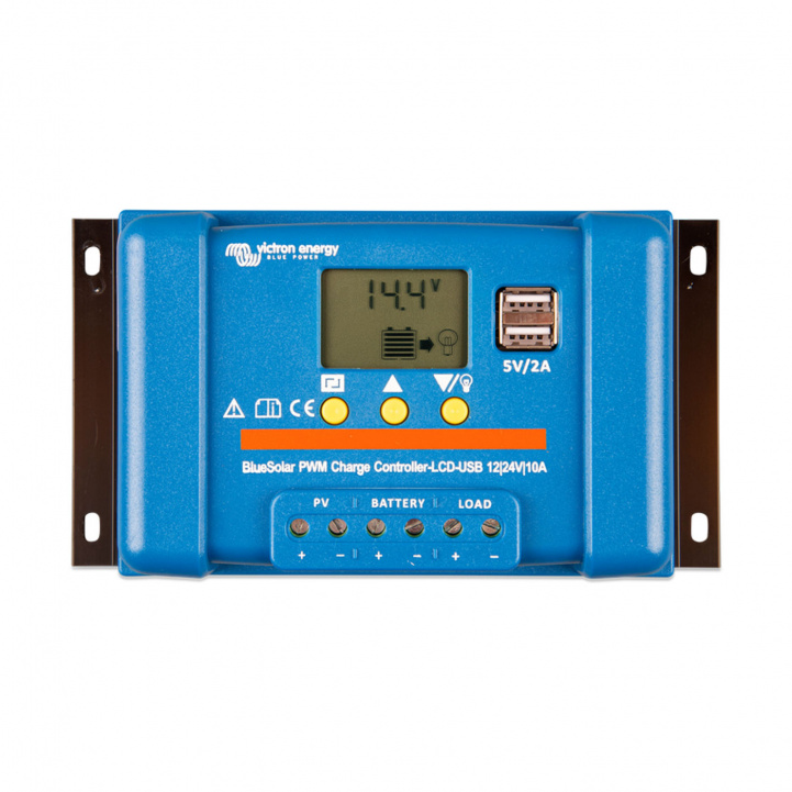 Solcelle regulator Victron BlueSolar PWM-LCD&USB 12/24V-10A i gruppen Campingvogn & Bobilt / Elektronikk / Solpaneler / Solcelleregulatorer / PWM hos Campmarket (81217)