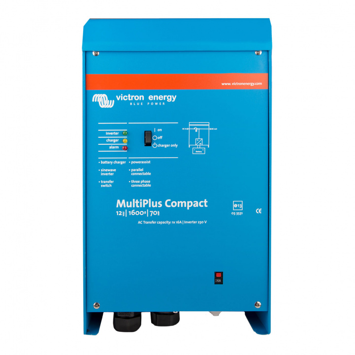 Lader/Inverter Victron MultiPlus Compact 12/1600/70-16 230V VE.Bus i gruppen Campingvogn & Bobilt / Elektronikk / Batterier & Omformere / Batterilader hos Campmarket (81301)