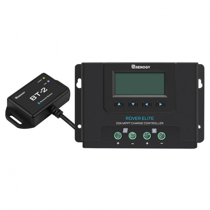 Renogy Rover Elite Regulator MPPT 20A Bluetooth i gruppen Campingvogn & Bobilt / Elektronikk / Solpaneler / Solcelleregulatorer / MPPT hos Campmarket (81462)