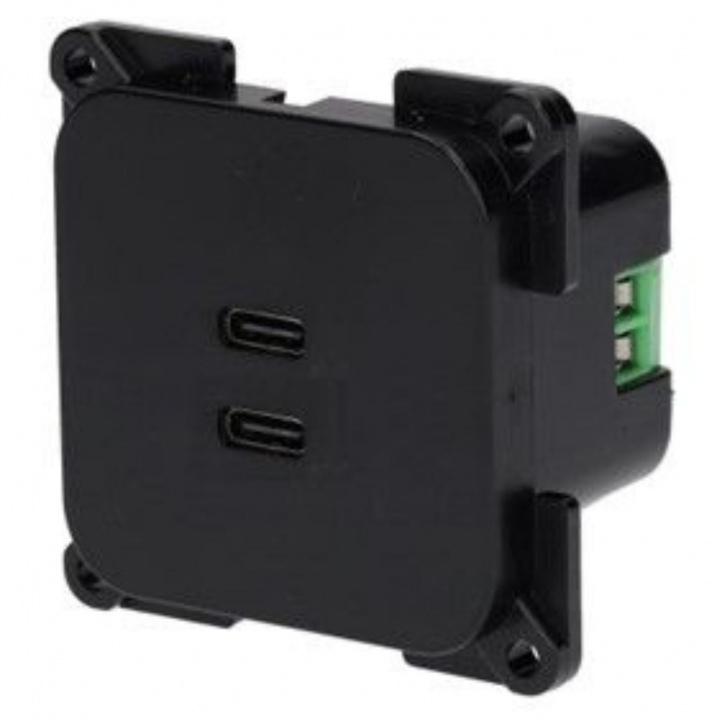Vegguttak Dobbel USB-C C-line i gruppen Campingvogn & Bobilt / Elektronikk / Strømbryter & In/Utgang / Uttak 12V hos Campmarket (82804)
