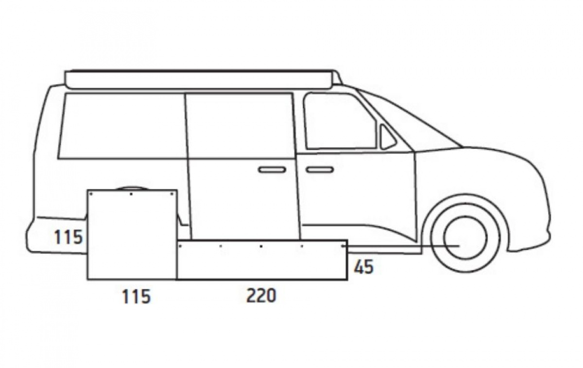 Understykke Minivan 2 deler i gruppen Fortelt & Markiser / Tilbehør-Deler / Fikstykket & Kåper hos Campmarket (82831)