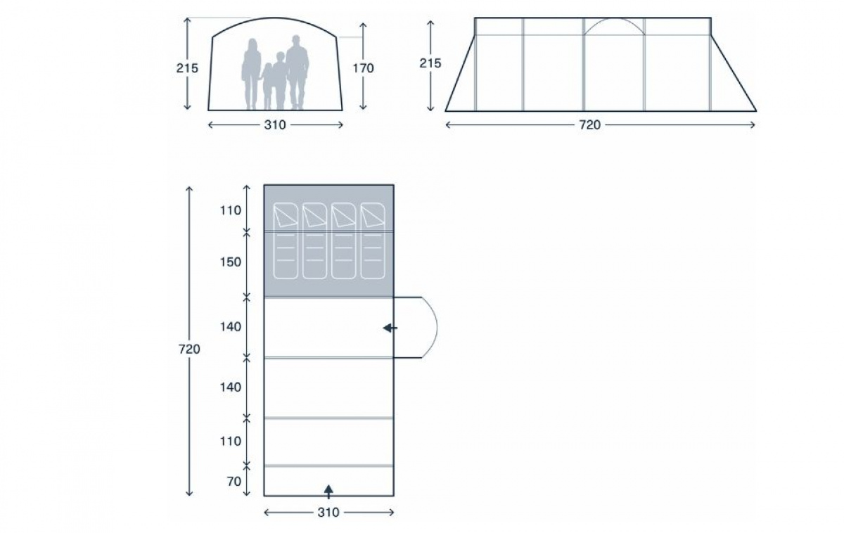 Kampa Seacliffe 04 Air TC i gruppen Utendørs / Campingtelt hos Campmarket (82919)