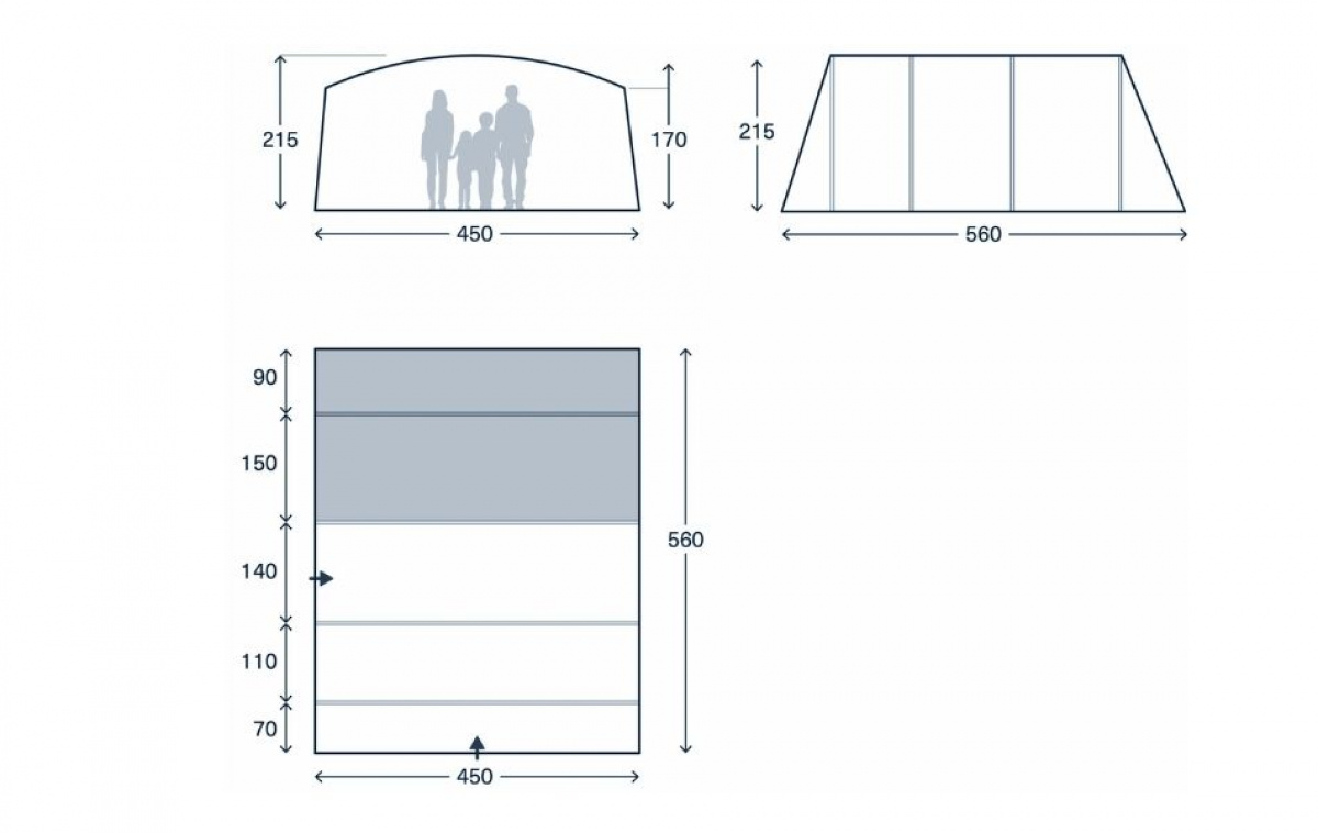 Kampa Saunton 06 Air i gruppen Utendørs / Campingtelt hos Campmarket (82920)