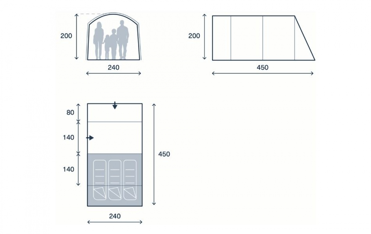 Kampa Dawlish 03 i gruppen Utendørs / Campingtelt hos Campmarket (82921)