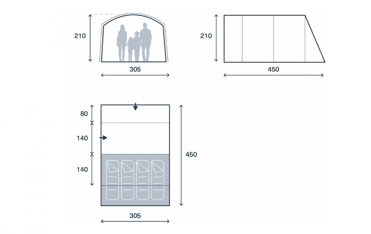 Kampa Dawlish 04 i gruppen Utendørs / Campingtelt hos Campmarket (82922)