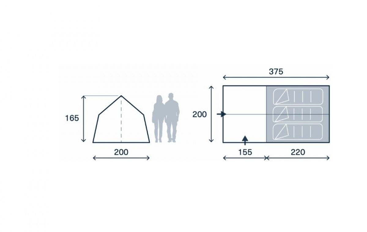 Kampa Moongazer 23 XL i gruppen Utendørs / Campingtelt hos Campmarket (82930)
