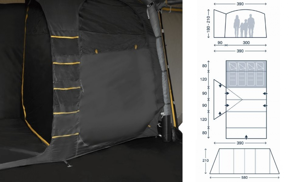 Kampa Voyage DA Low i gruppen Campingvogn & Bobilt / Van & Plåtbiter / Fortelt Van / Lufttelt hos Campmarket (83017)