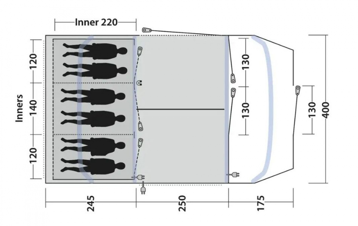 Outwell Sacramento 6 Air i gruppen Utendørs / Campingtelt hos Campmarket (83065)