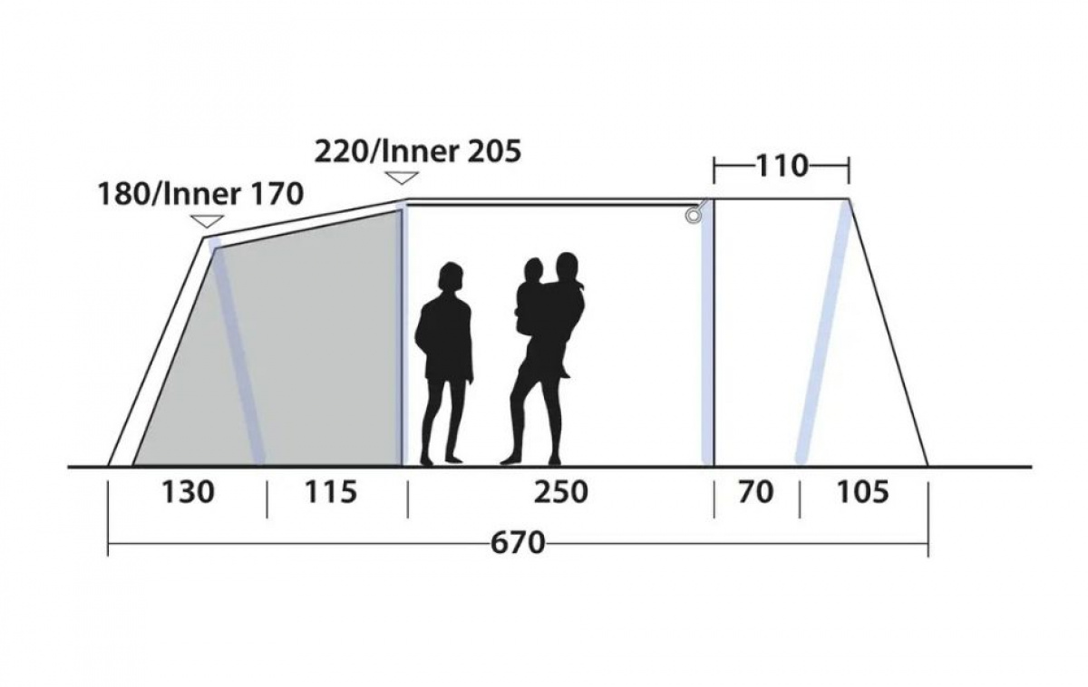 Outwell Sacramento 6 Air i gruppen Utendørs / Campingtelt hos Campmarket (83065)